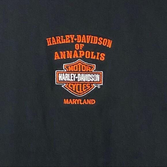 Harley Davidson Annapolis MD Men’s XL Tee Shirt Black Embroidered Logo - Picture 2 of 7